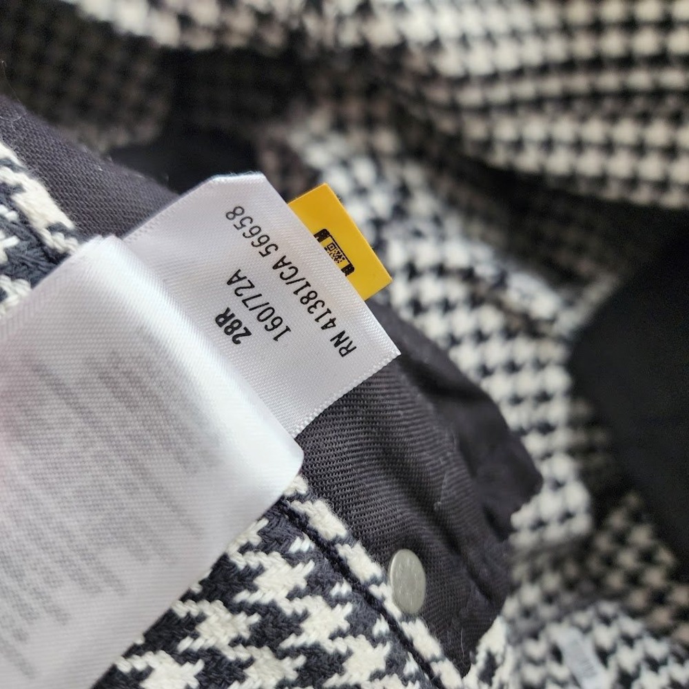 POLO RALPH LAUREN Houndstooth Pants Wide Leg Black White 28 - Picture 5 of 11
